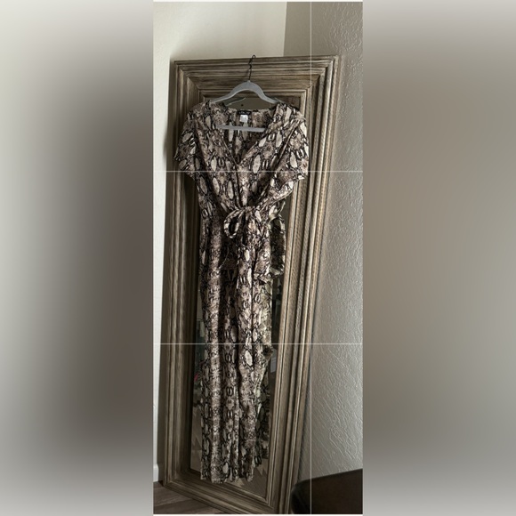 Tie-Front Python Jumpsuit - Picture 6 of 6